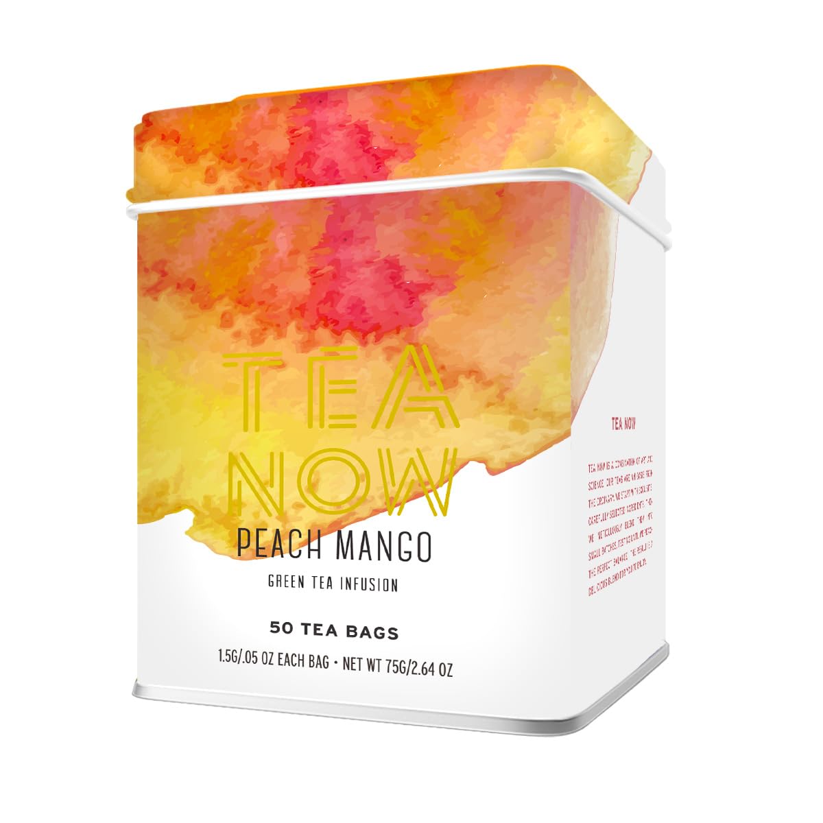 Life Plus Style Gourmet TEA NOW Mango Peach Green Tea Infusion Herbal Tea Bags Caffeinated Organic Ceylon Teas Brew Hot 50 Tea B