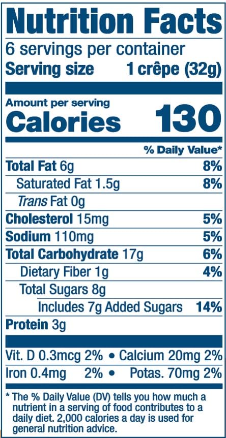 bakerly Peanut Butter and Grape Filled Crepes to go! Non GMO, Free from Artificial Flavors & Colors, Pack of 4, 6-Count (24 Tota