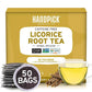 HANDPICK Licorice Root Herbal Tea Bags - Non-GMO, Caffeine-Free, 50 Count, Eco-conscious Round Bags
