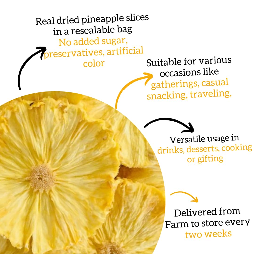 Me Garnish Dried Pineapple Slices - 3.5 Oz Dehydrated Fruit for Cocktails