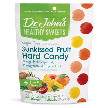 Dr. Johns Sugar Free Candy, Healthy Hard Candy with Zero Sugar, Low Calorie Snacks, Keto Friendly, Vegan, Gluten Free, Sunkissed