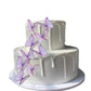Weraru 48Pcs Edible Wafer Paper Butterflies Cupcake Topper Purple Cake Decorations