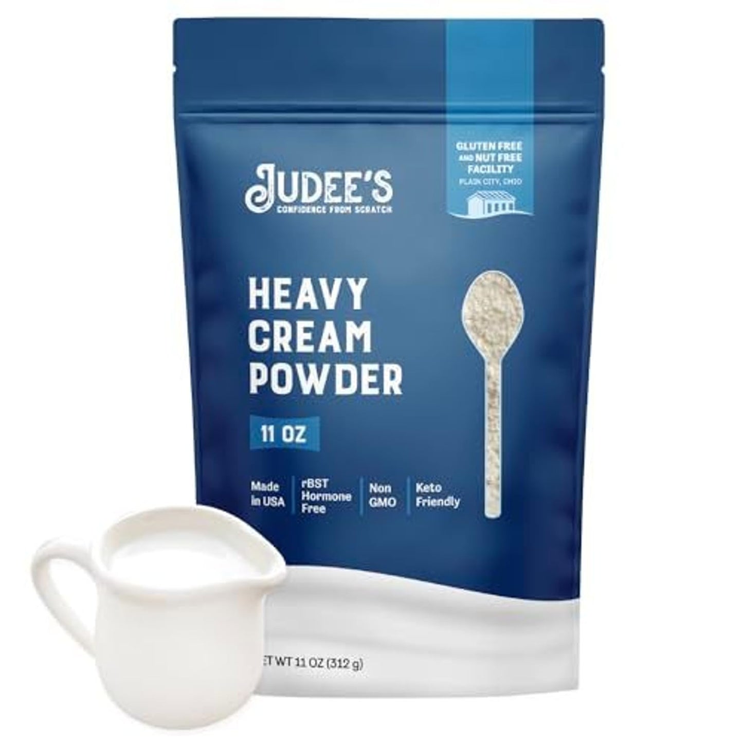 Judees Heavy Cream Powder - 11 oz - Baking Ingredients - Delicious and 100% Gluten-Free - Great for Coffee, Hot Chocolate, Sauc