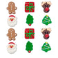 Sentovac 12 Pcs Christmas Icing Decoration Santa Claus Christmas Tree Christmas Leaf Gingerbread Man Deer Head Gifts Mix Candy D