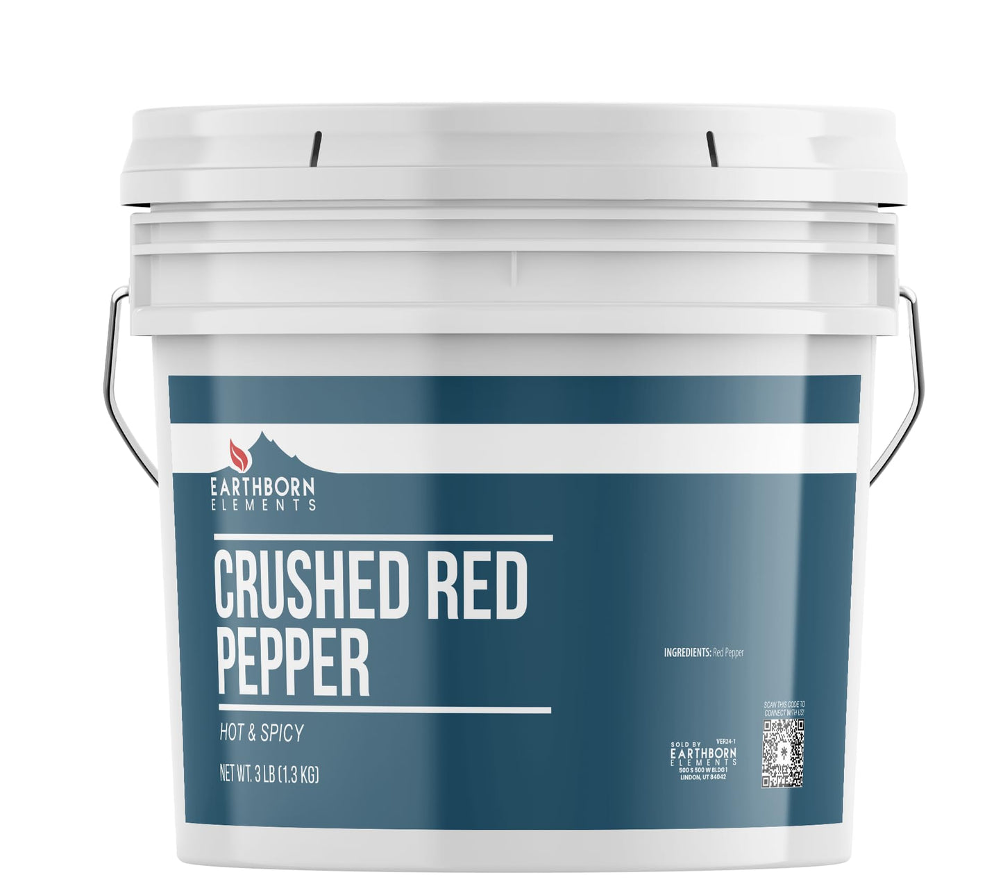 Earthborn Elements Crushed Red Pepper Flakes 1 Gallon Bucket, Pizza Topping, Hot & Spicy Flavor
