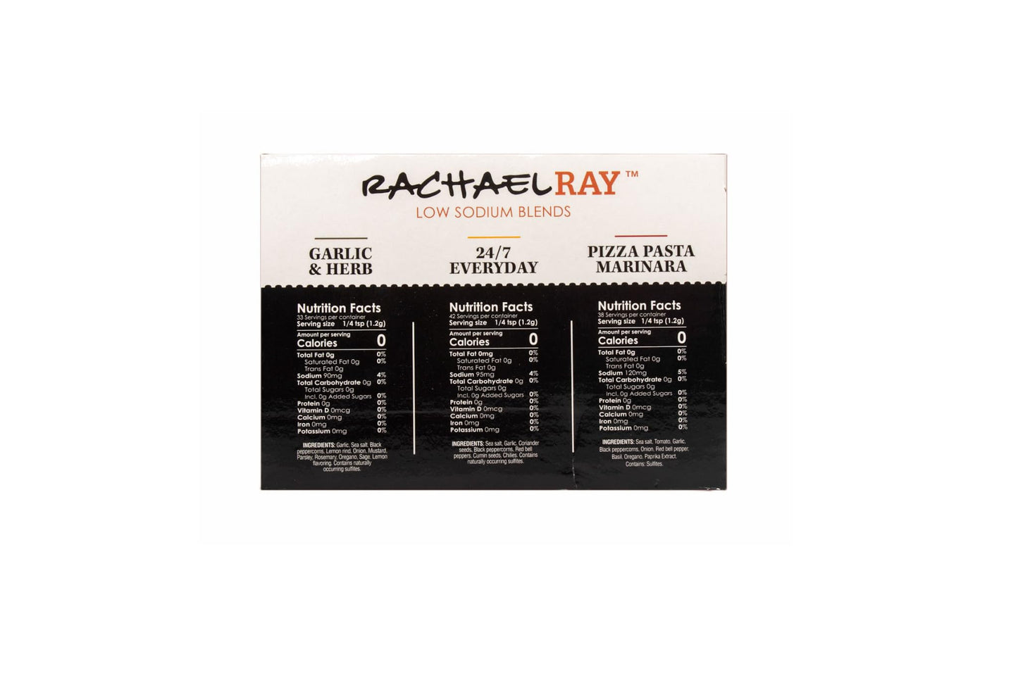 Rachael Ray Low Salt Seasoning Set - 3 Pack Grinders (Garlic & Herb, Everyday, Marinara) - 1.59 Ounce Gift Set