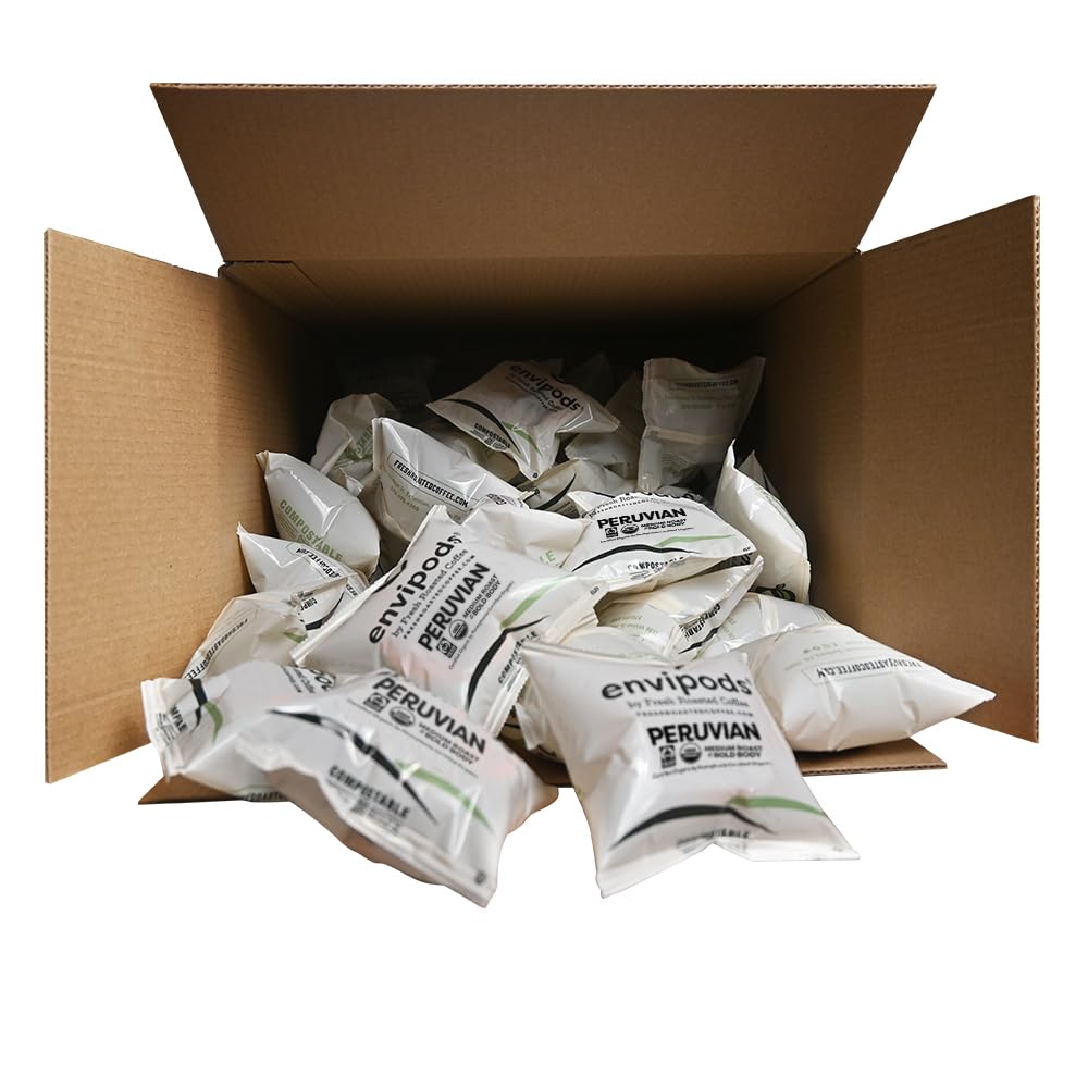 Fresh Roasted Coffee USDA Organic Coffee Pods | Med Roast | 80 Count | BPI Compostable, Kosher, 3rd Party Tested