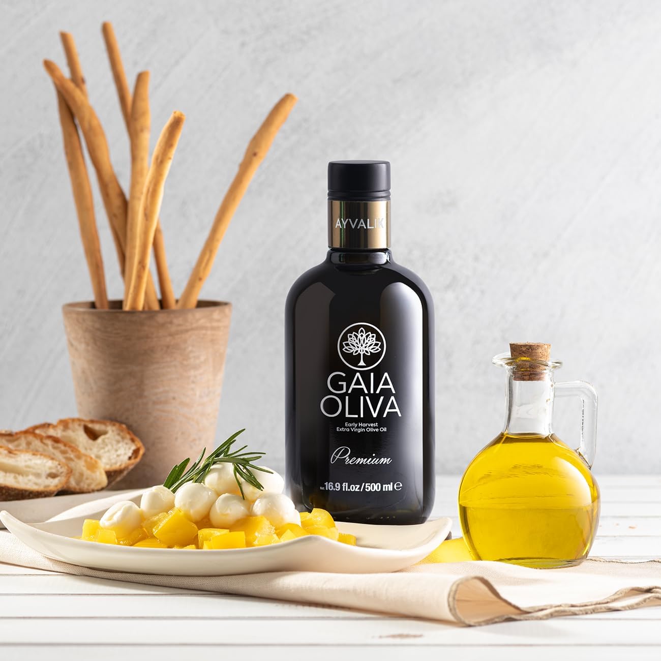 Gaia Oliva Cold Press Extra Virgin Olive Oil, Early Harvest Fruity Flavor Fresh Premium Olive Oil From Aegean Region, Aeite De O