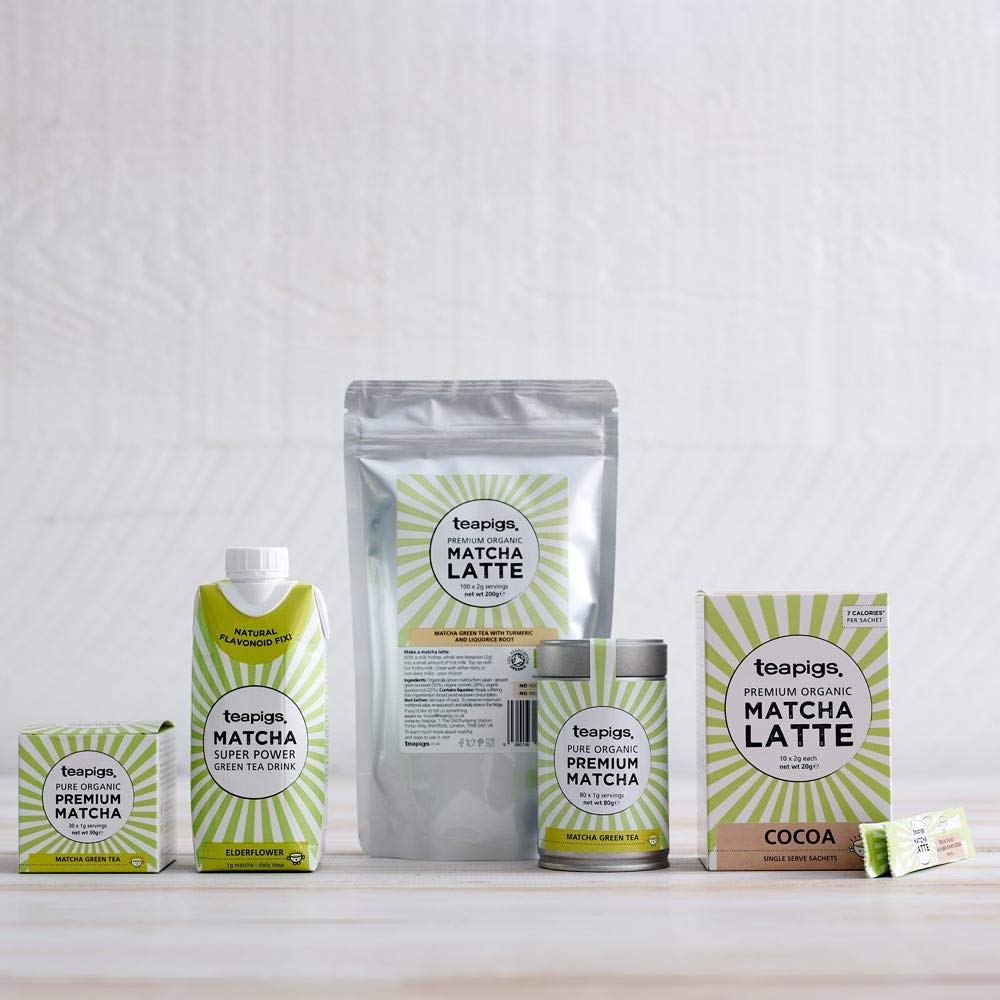 teapigs Organic Matcha Tea Tin  80 Gram