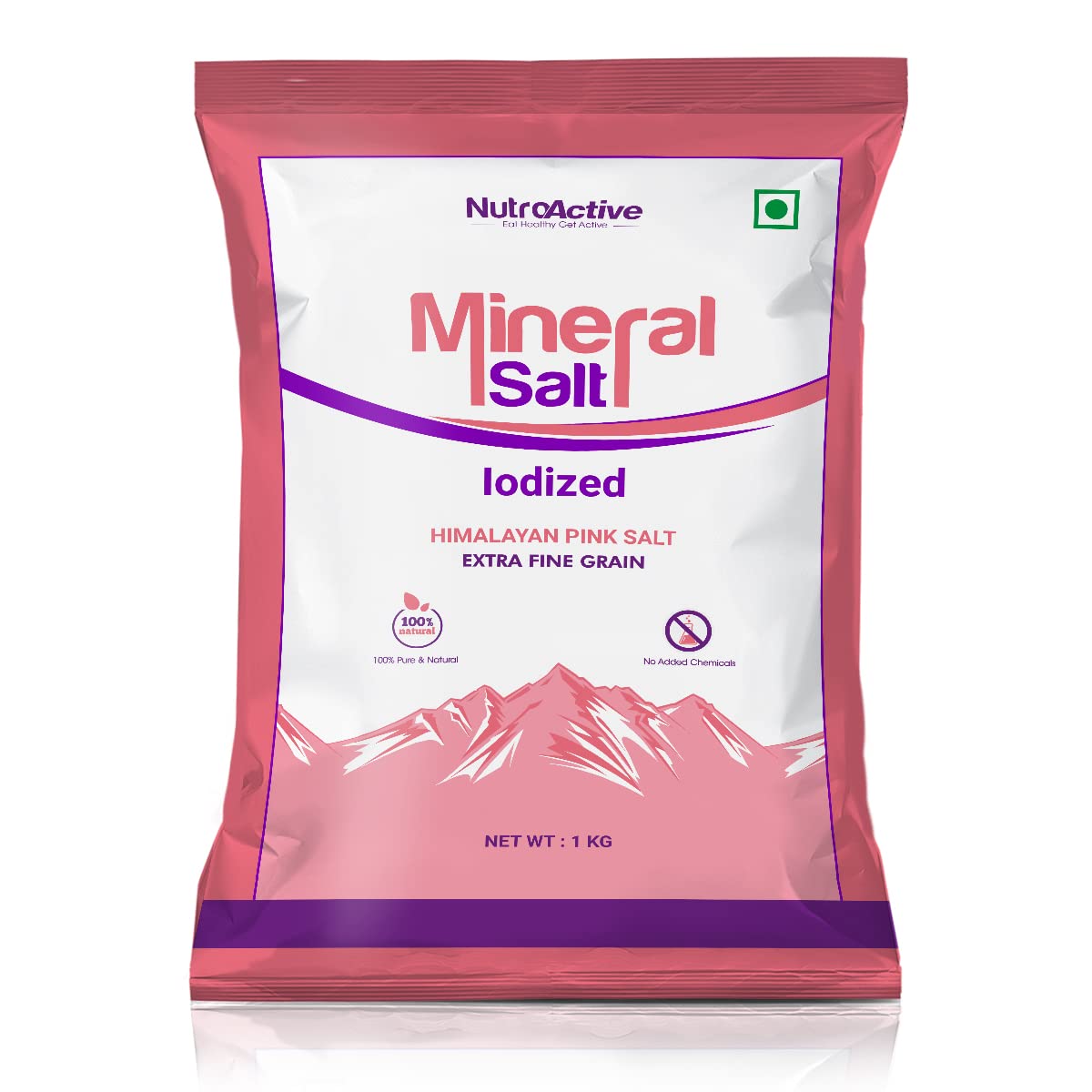 Nutroactive Mineralsalt Iodized Himalayan Pink Rock Salt Extra Fine Grain 1 Kg