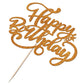 Crseniny Happy Birthday Cake Topper,Orange Glitter Birthday Sign Cake Decorations,Anniversary Party/Birthday Party Decoration Su