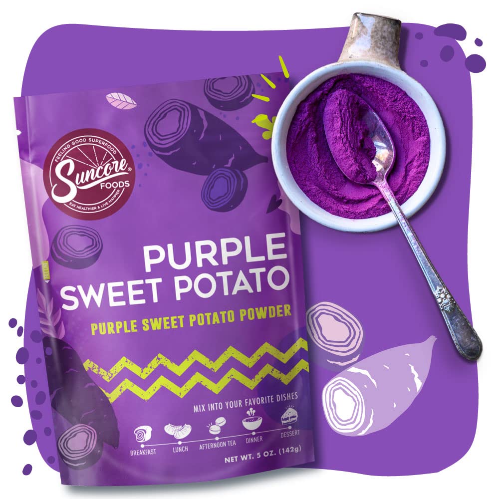 Suncore Foods Purple Sweet Potato Powder, Purple Food Coloring Powder, Gluten-Free, Non-Gmo, 5Oz (1 Pack)