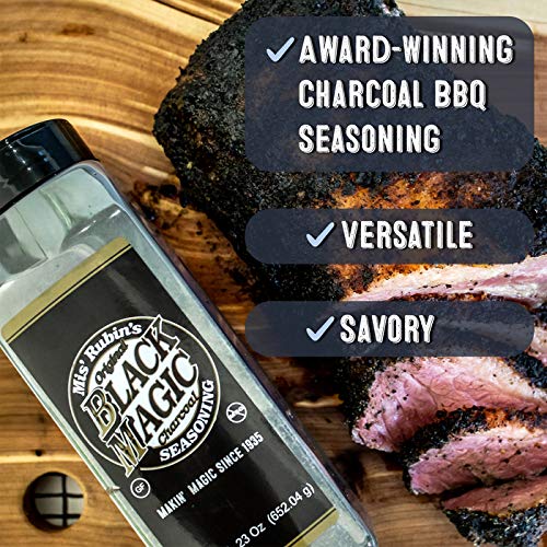 Charcoal Seasoning Dry BBQ Rub (Large) - 23 oz. Black Magic Charcoal Grill Seasoning Best for Briskets, BBQ Burger, Ribeyes, Pul
