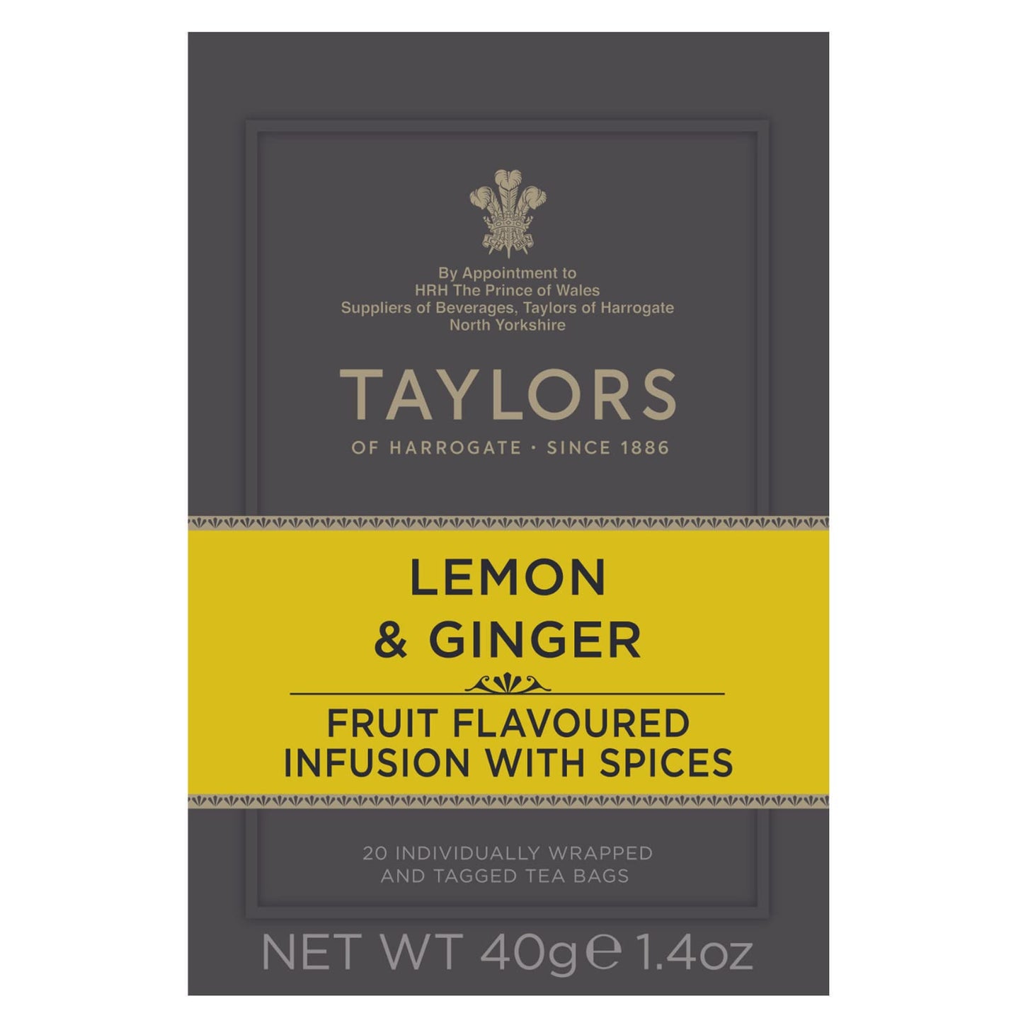Taylors Of Harrogate Lemon & Ginger Herbal Tea, 20 Count (Pack Of 6)