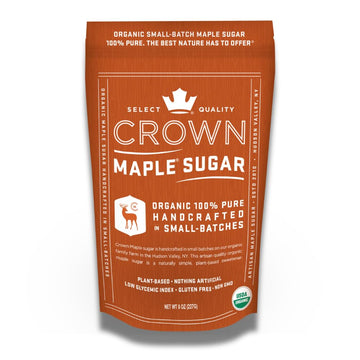 Crown Maple Organic Maple Sugar  8 Oz  No Additives  All Natural  Light Colored Sugar  Small Batch Aritsan Sweetener
