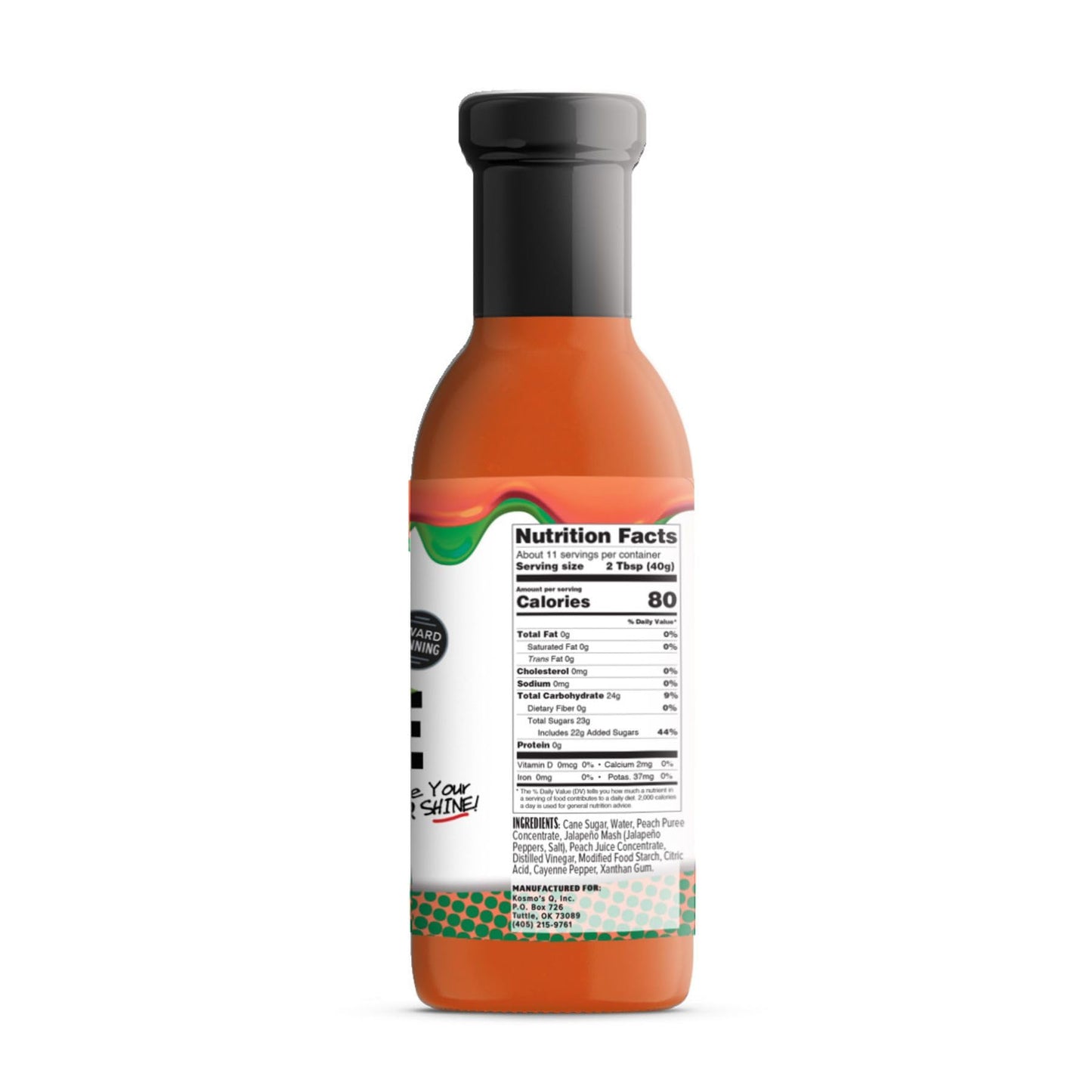 Kosmos Q Peach Jalapeno Bbq Glaze - 16 Oz Bottle For Sticky & Flavorful Barbecue - Thick Bbq Glaze For Competition Ready Mouth-W