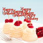 Donoter 24 Pcs Glitter Red Happy Birthday Cupcake Toppers Cake Picks For Birthday Party Decoration Supplies