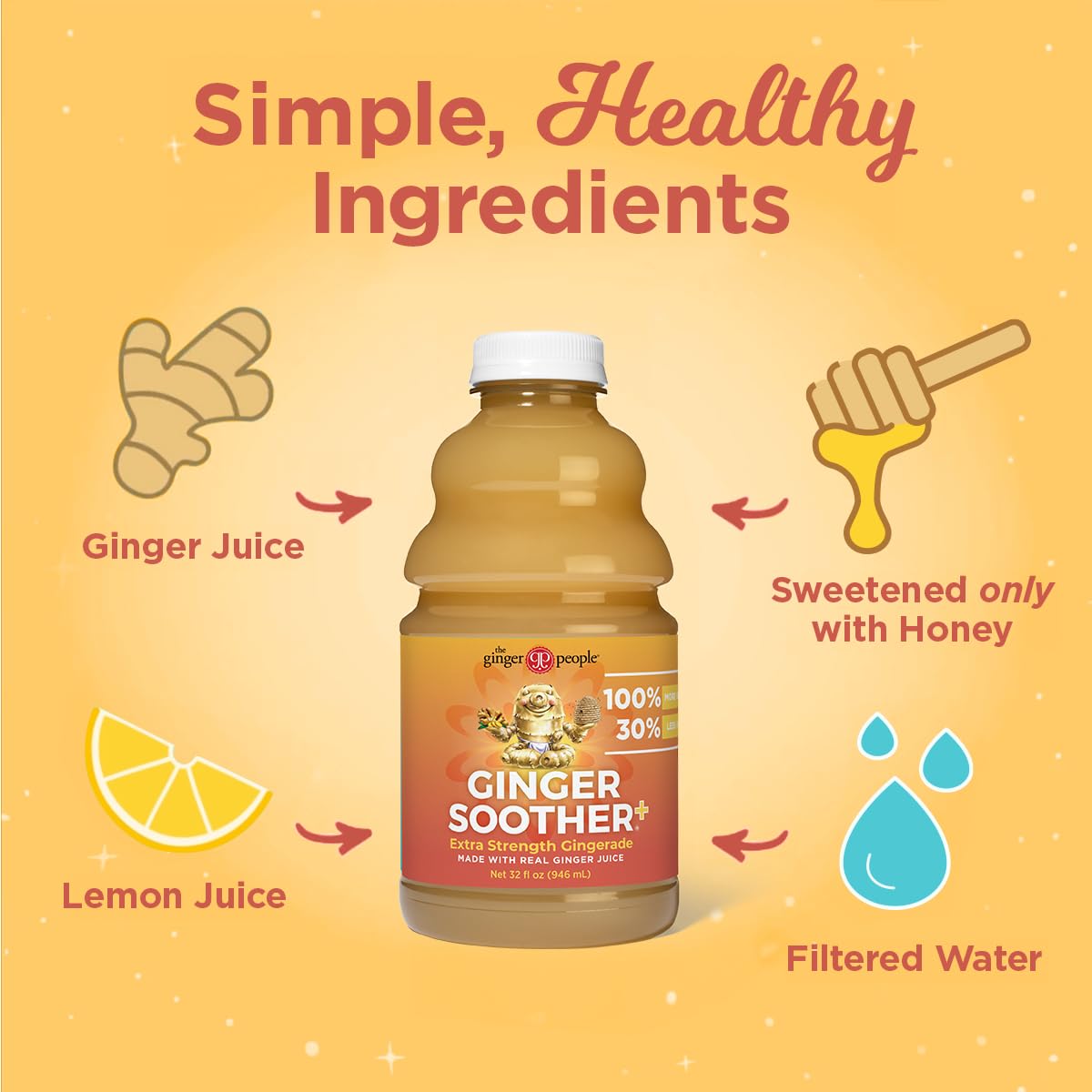 The Ginger People Extra Strength Gingerade, 32 Fl Oz Bottle, Ginger Flavor