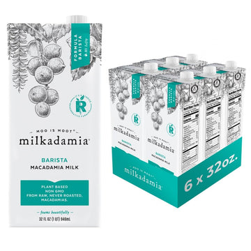 Milkadamia Barista Macadamia Milk, Excellent Source Of Calcium, Plant Based, Kosher, Gluten Free & Non-Gmo, 32 Fluid Ounce (Pack