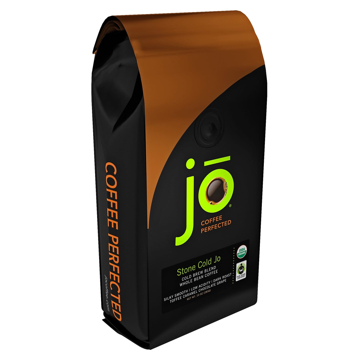 Jo Coffee STONE COLD JO Cold Brew Coffee Blend, Dark Roast, Organic, 10 oz Whole Bean