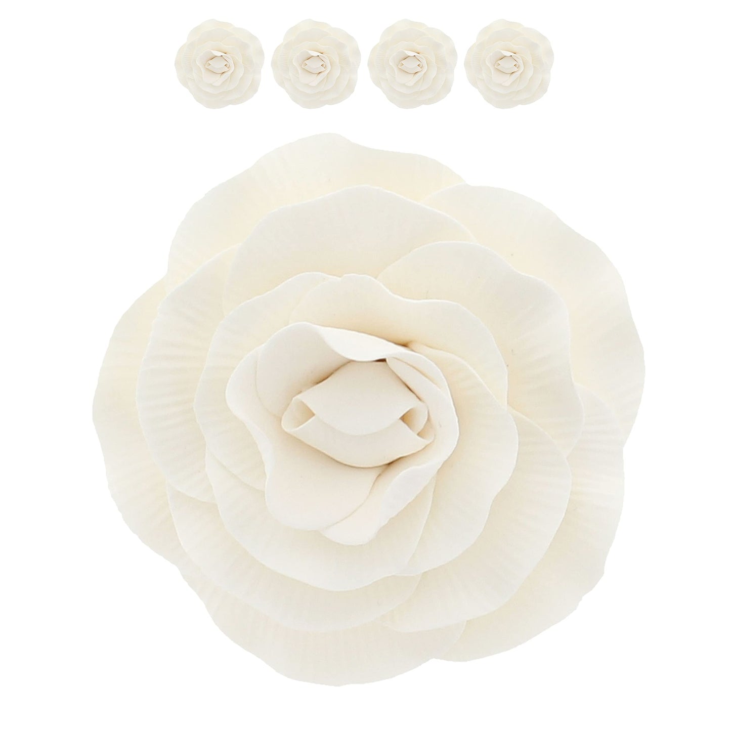 Global Sugar Art Peony Rose Sugar Cake Flowers, White, 4 Count by Chef Alan Tetreault