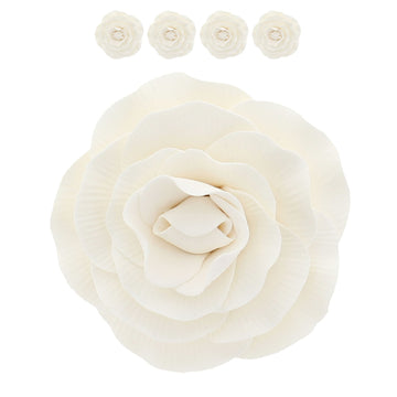 Global Sugar Art Peony Rose Sugar Cake Flowers, White, 4 Count by Chef Alan Tetreault