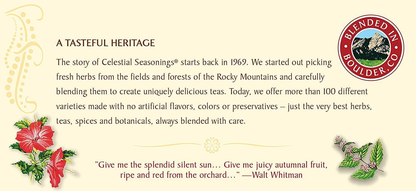 Celestial Seasonings Herbal Tea, Red Zinger, Caffeine-Free, 20 Bags per Pack, Pack of 2