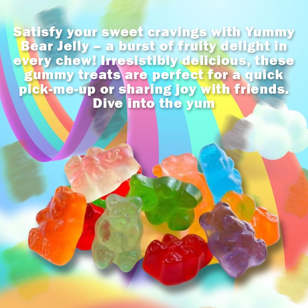 NUYAFFA Halal Gummy Bears Bulk Candy - Multi-color, 5lb Bag