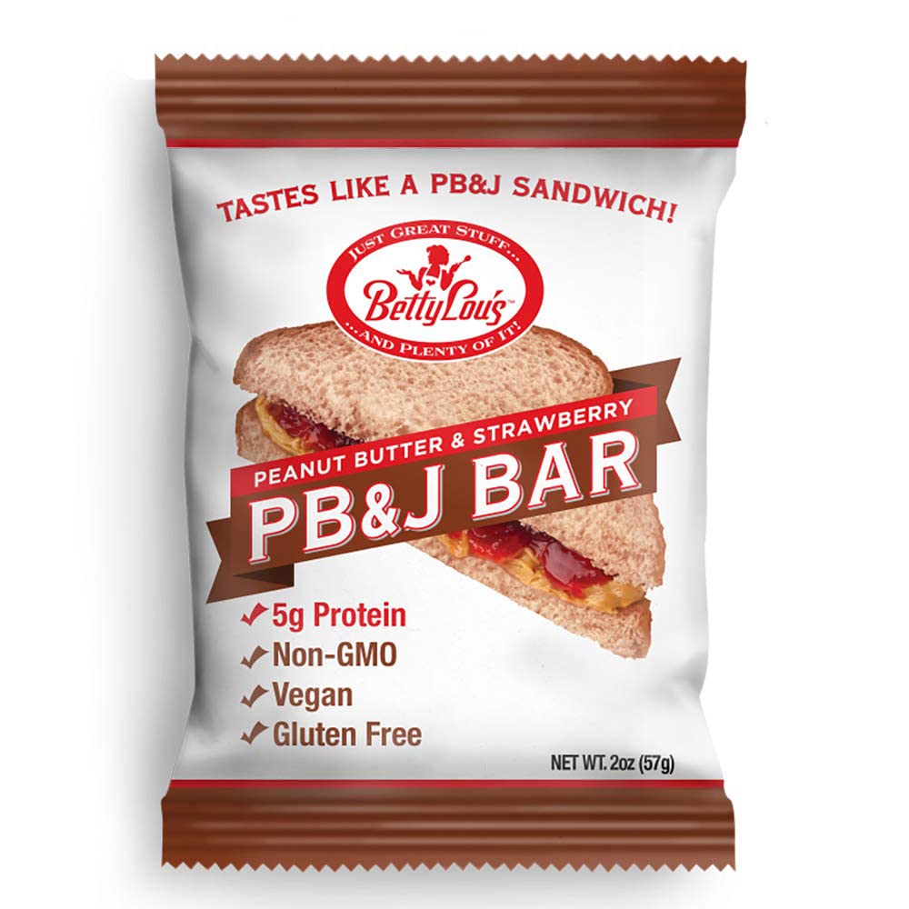 Betty Lou'S Pb&J Bars | Peanut Butter & Strawberry Snack Bars | Gluten Free, Vegan, Non Gmo | Deliciously Healthy Snacks | Indiv