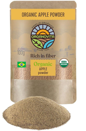 Organic Apple Powder - Blend In Smoothies, High Fiber Content, Made W/Cold-Pressed Natural Ingredients, Gluten-Free, All Purpose