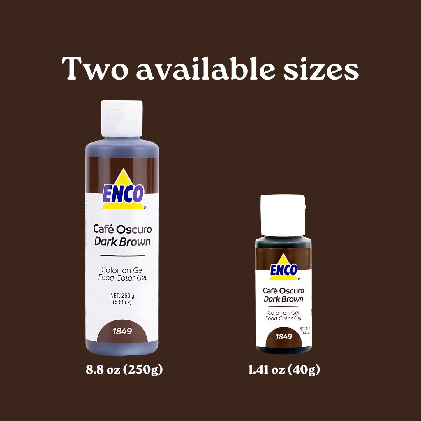 Enco Food Coloring Gel Dark Brown 8.8 Oz (250G) Concentrated, Vegan