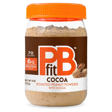 Pbfit 8 Ounce Peanut Butter Powder Chocolate Flavor, Cocoa Powdered Peanut Butter Spread From Real Roasted Peanuts And Cocoa, 6G Of Protein 7% Dv, Gluten-Free, 70 Calories, 88% Less Fat (Pack Of 1)