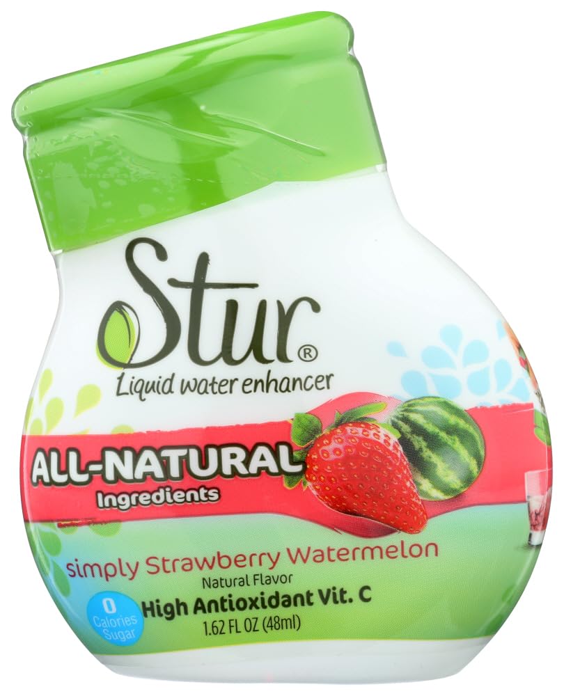 Stur Drinks - Strawberry Watermelon Natural Water Enhancer Liquid Drink Mix Sugar Free Zero Calorie Vitamin C Stevia Make Your Own Fruit Infused Flavored Waters Makes 100 Drinks