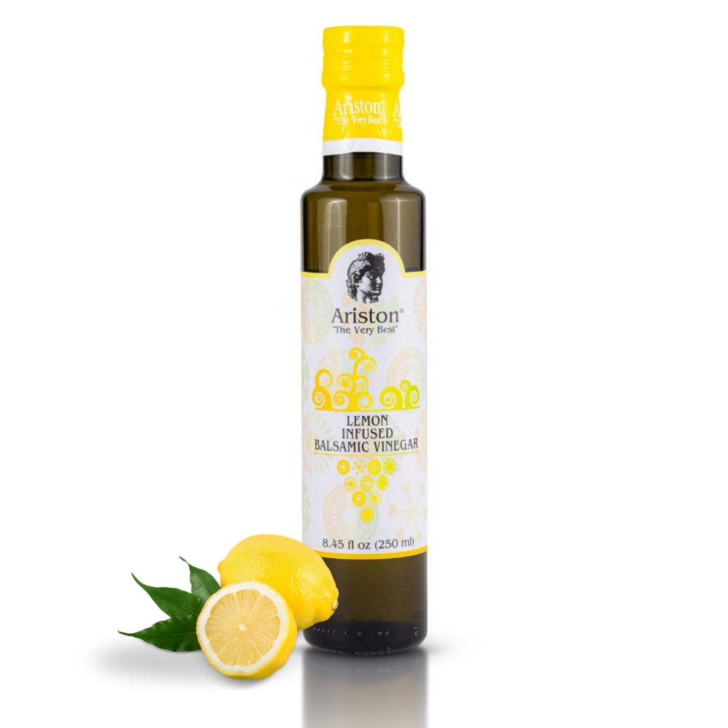 Ariston The Very Best Top-Grade Balsamic Vinegar - Barrel Aged  Gourmet Quality  Product Of Italy - Vegan  Gluten Free  Gmo Free  No Added Sugar  All-Natural  8.45 Fl Oz (250Ml) Lemon