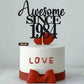 40Th Awesome Since 1984 Cake Topper Cheers To 40 Years Birthday Cake Pick 40 Fabulous Cake Decoration For Happy 40Th Birthday An