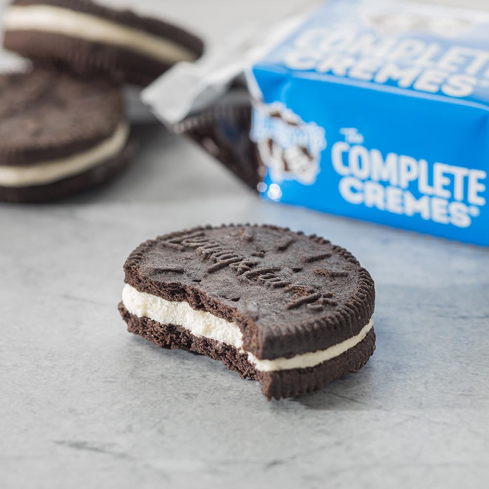 Lenny & Larrys The Complete Cremes, Sandwich Cookies, Chocolate, Vegan, 5g Plant Protein, 6 Cookies Per Pack (Box of 12)