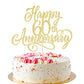 AROKIPPRY Golden Glitter Happy 60th Anniversary Cake Topper - 60th Wedding/Company/Birthday Party Decoration