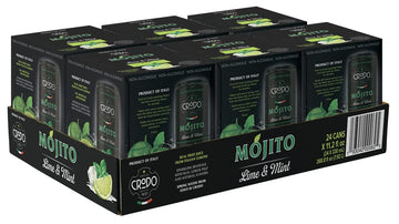 Fonti Di Crodo Mojito, Italian Sparkling Beverage with Lime & Mint, 11.2 Oz. Cans (Pack of 24)