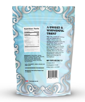 Fairyland Sweets Freeze Dried Candy Mallow Bites Rainbow - Fun, Crunchy Freeze Dried Marshmallows Mini Assorted Strawberry, Lemo