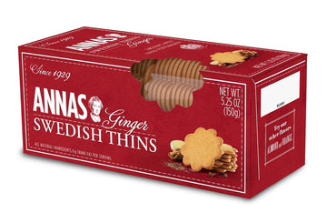 Annas Thins - Ginger Pepparkakor - 5.25 Ounce (Pack Of 12) Non Gmo + Vegan