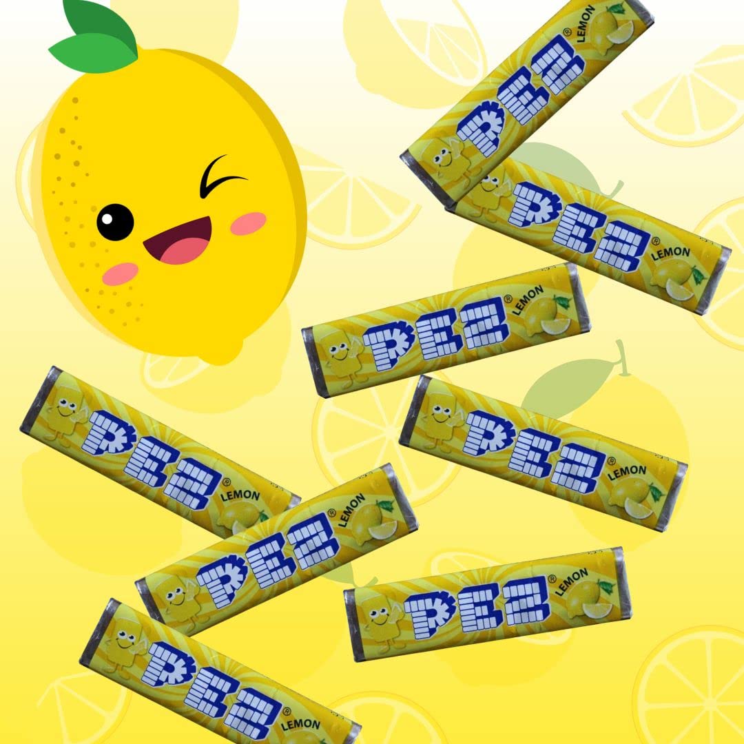 V RIVER FINN Pez Candy Refill Rolls, 25 Count, Choose Your Favorite Flavor (Lemon)
