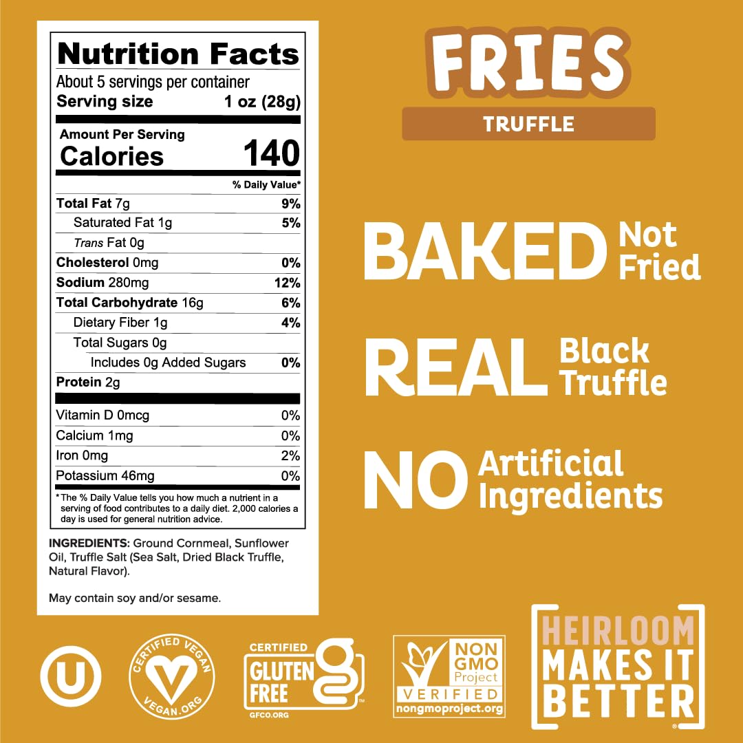 Heirloom Snack Fries Variety Pack By Pipcorn - 5Oz 6Pk - With Truffle, Cheddar, And Fiery Cheddar Flavors, Healthy Snacks, Glute