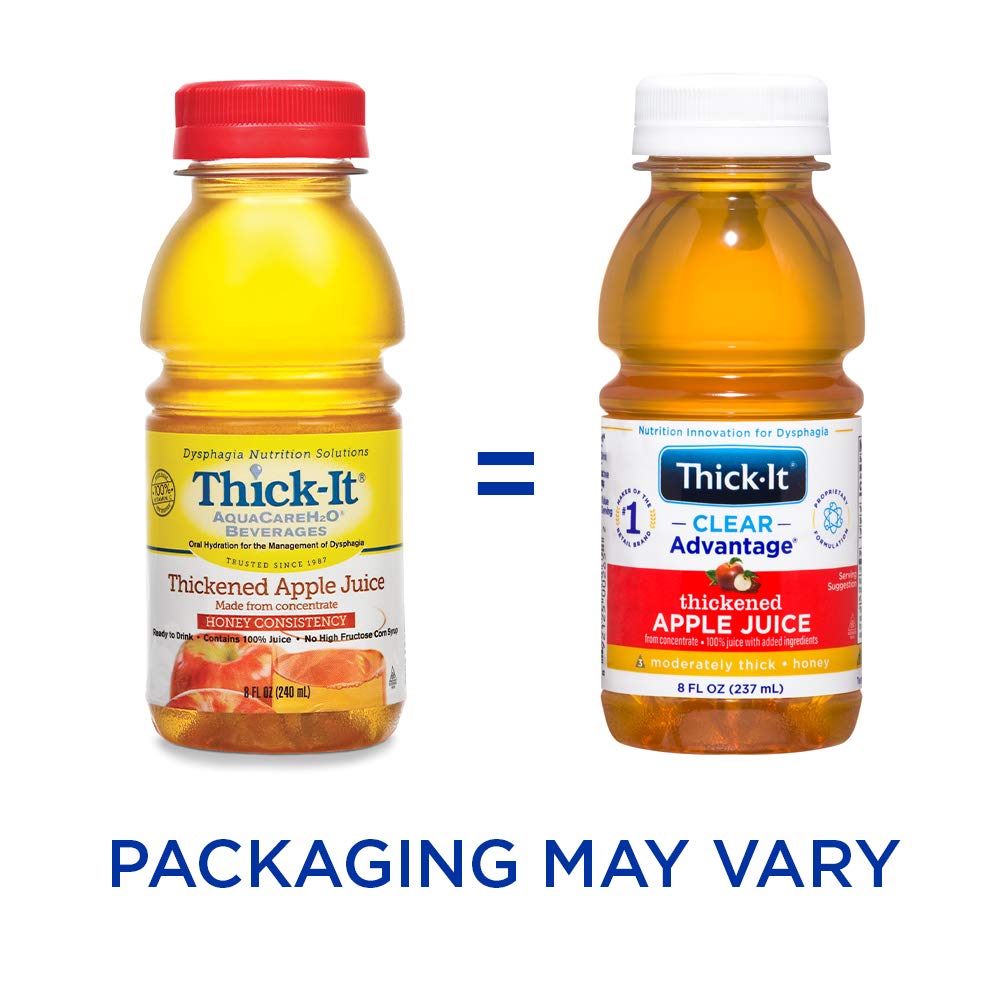 Thick-It Clear Advantage Moderately Thick Apple Juice, Honey Consistency, Ready-to-Drink, Digestible Swallowing Aid, Hydration o