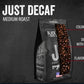 Black   Coffee Just Decaf Medium Roast Ground Coffee, 12 Ounce Bag, 100% Colombian, Caffeine-Free, Supports Veterans