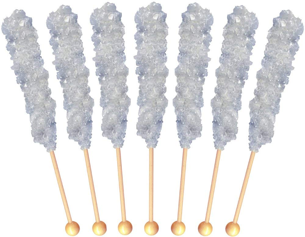 Buffalo Bills Natural (Silver) Rock Candy On A Stick (12-Ct Cup Silver Rock Candy Crystal Sticks)