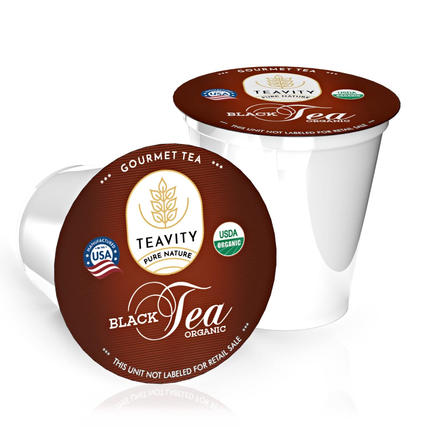 Teavity Organic Black Tea Pods - 12 Unsweetened Tea Pods For Keurig Kcup Malt-Inspired - Naturally Caffeinated, Hand-Picked From Sri Lanka, Sturdy Packaging, American Owned