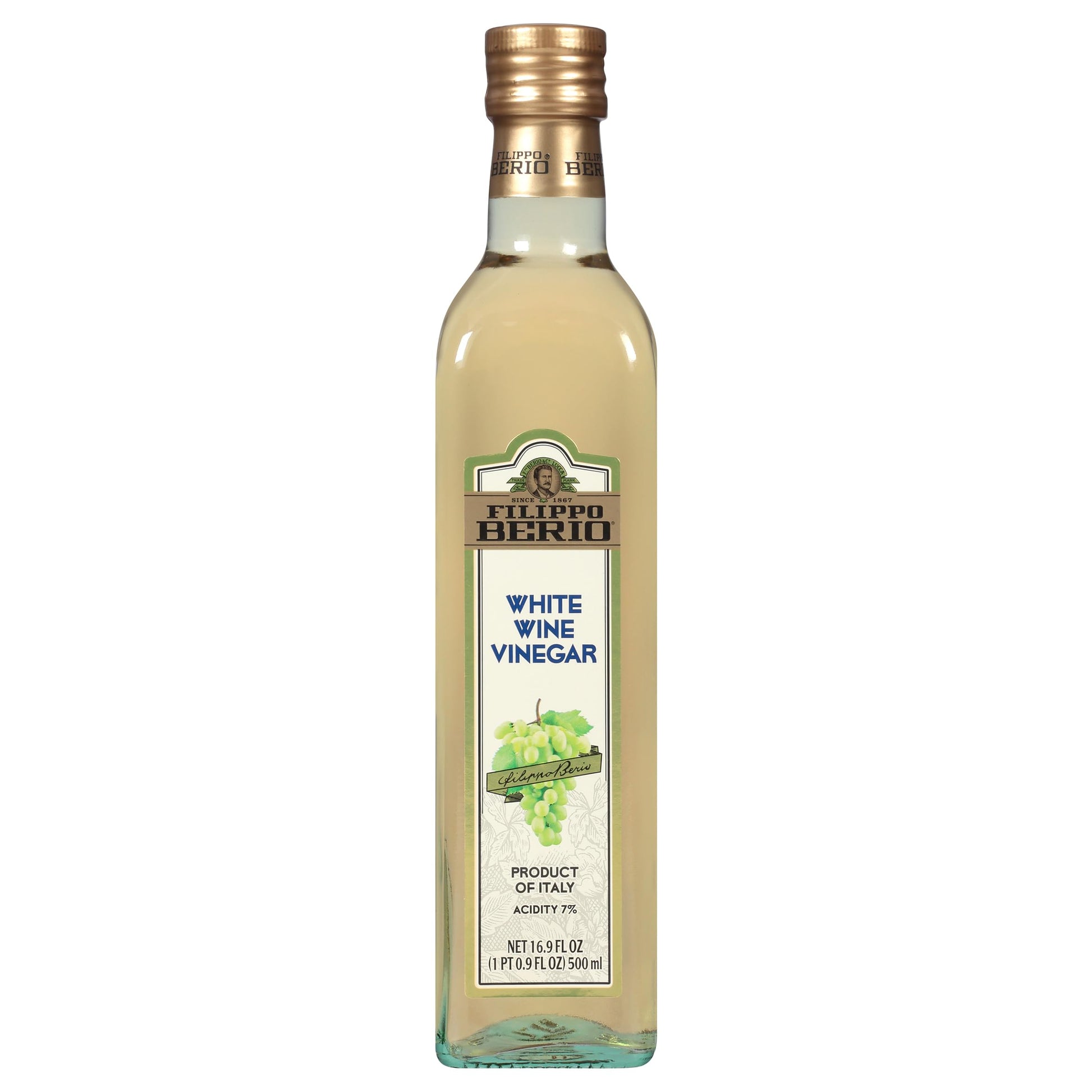 Filippo Berio White Wine Vinegar, Gluten Free, Non-GMO, 16.9 Fl Oz