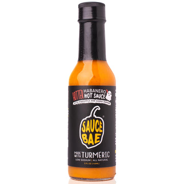 Sauce Bae Hotter Habanero All-Natural Hot Sauce, 5 fl oz - Hint of Sweetness with More Heat - Made of Pineapple, Turmeric & Ghos