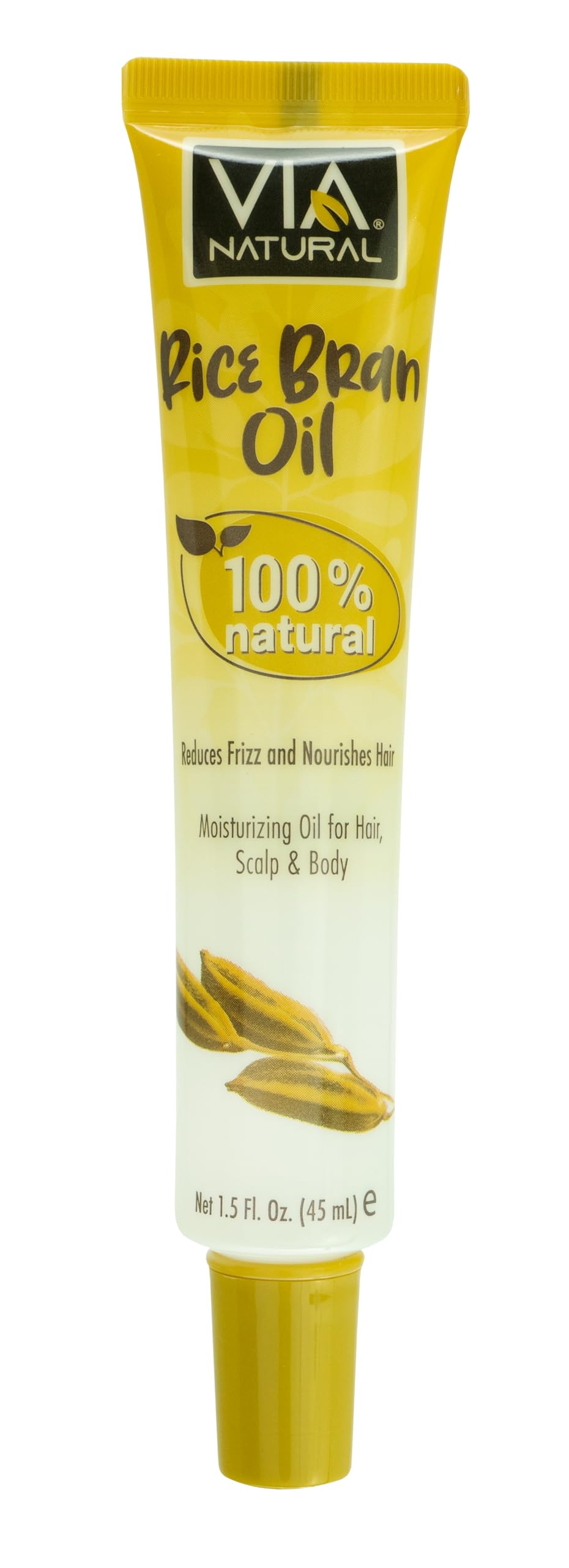 Via Natural Rice Bran Oil - 100% Natural, 1.5 Fl Oz, Pack of 1, Beige