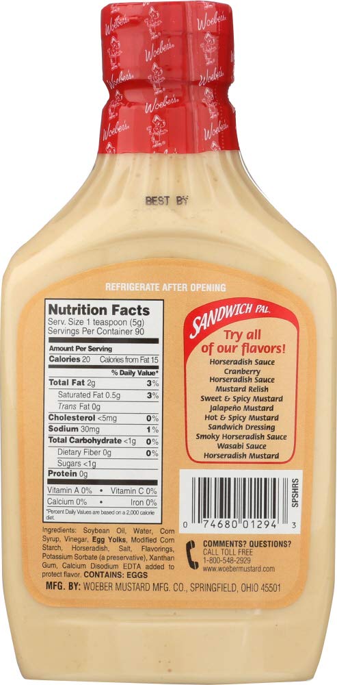 Woeber'S Sandwich Pal Smoky Horseradish Sauce 16Oz